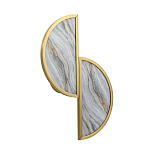 Бра с двумя полукруглыми плафонами из искусственного алебастра в бронзовой оправе Marbella варинант исполнения - 6 | Loft Concept в Грозном