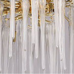 Люстра золотого цвета с декоративными ветками и длинными прозрачными стеклянными подвесами в форме сосулек Droplet Chandelier варинант исполнения - 4 | Loft Concept в Грозном