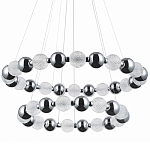 Светодиодная двухъярусная кольцевая люстра Crystal Globule Chandelier Chrome варинант исполнения - 1 | Loft Concept в Грозном