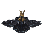 Менажница темно-синяя фарфоровая с бронзовой фигуркой ангела Eden Garden варинант исполнения - 1 | Loft Concept в Грозном