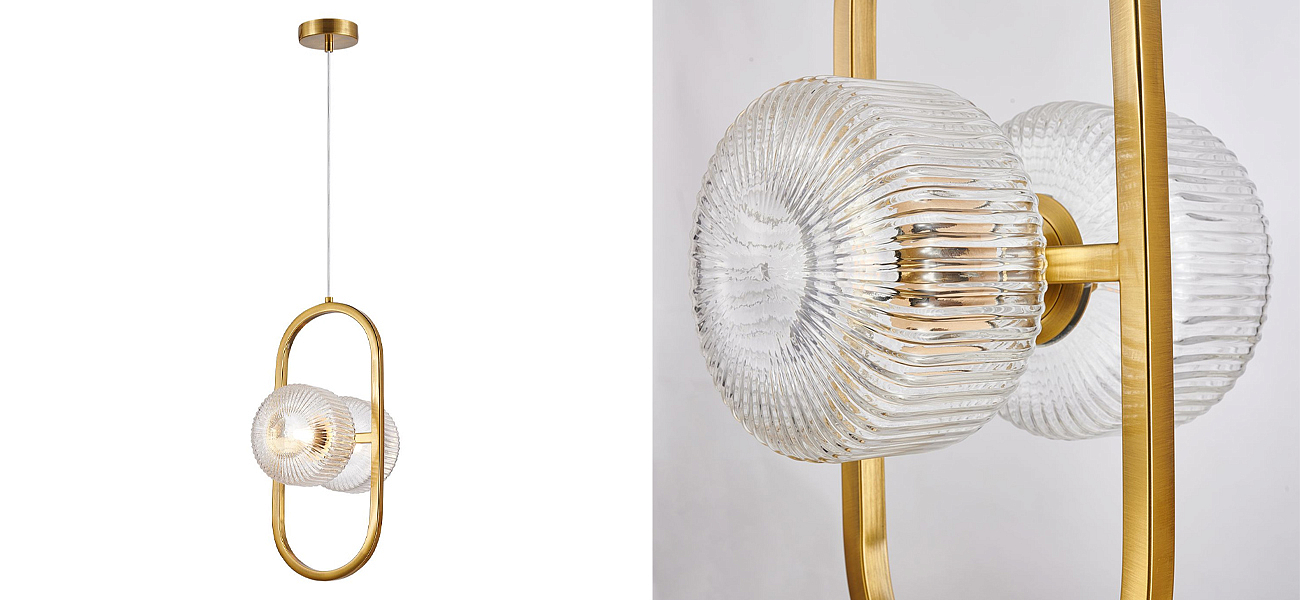 Подвесной светильник с рельефными плафонами Blown Glass Подвесной светильник с рельефными плафонами Blown Glass - Loft-Concept в Грозном