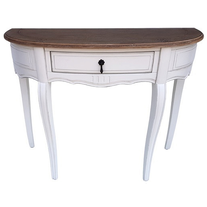 Деревянная консоль с ящиком в стиле прованс Montmartre Provence Connsole Table Белый Дуб темный Деревянная консоль с ящиком в стиле прованс Montmartre Provence Connsole Table Белый Дуб темный в Грозном | Loft Concept