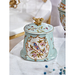 Шкатулка голубого цвета с рисунком и состаренным эффектом Eden Garden варинант исполнения - 9 | Loft Concept в Грозном