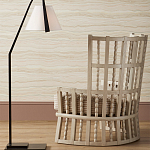 Торшер с черным каркасом и белым тканевым абажуром в форме конуса Stylish Solution варинант исполнения - 4 | Loft Concept в Грозном