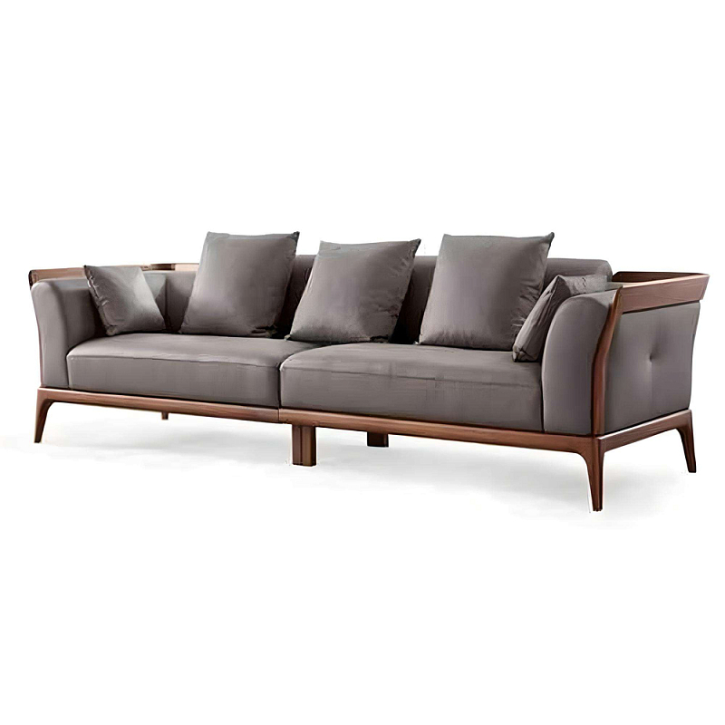 Диван c каркасом из массива дерева Walnut Wood Sofa Орех Диван c каркасом из массива дерева Walnut Wood Sofa Орех в Грозном | Loft Concept