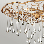 Люстра подвесная золотого цвета с металлическим сетчатым основанием и стеклянными каплевидными подвесками Hinkley варинант исполнения - 5 | Loft Concept в Грозном