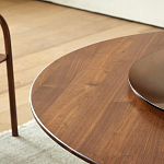 Стол обеденный круглый с двойной столешницей Walnut Wood Table варинант исполнения - 6 | Loft Concept в Грозном