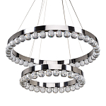 Люстра с двумя кольцами цвета хром и прозрачными хрустальными шарами по периметру Sacramento Transparent Balls Chandelier варинант исполнения - 1 | Loft Concept в Грозном