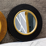 Зеркало в черной фактурной раме с золотым кантом Summon the Light варинант исполнения - 7 | Loft Concept в Грозном