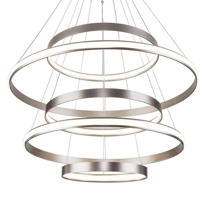 Люстра Light Ring Vertical Silver 5 колец серебро Никель Сатин в Грозном | Loft Concept 
