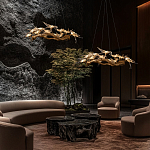 Люстра подвесная с прозрачными стеклянными птичками на ветвях Диаметр 80 см Serip Voa варинант исполнения - 11 | Loft Concept в Грозном