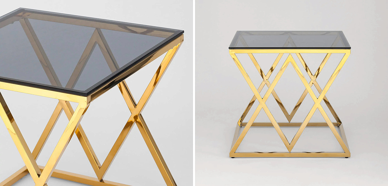 Стол приставной Geometry Rhombus Gold Стол приставной Geometry Rhombus Gold - Loft-Concept в Грозном
