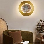 Бра в форме диска цвета латунь Brass Borders варинант исполнения - 4 | Loft Concept в Грозном