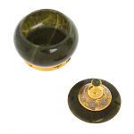 Икорница с крышкой с гравировкой из натурального камня Нефрит Decorative Cavair Dishes варинант исполнения - 5 | Loft Concept в Грозном