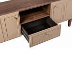 ТВ-тумба бежевая из массива бука с 2-мя дверками и ящиком Wenge Light варинант исполнения - 4 | Loft Concept в Грозном