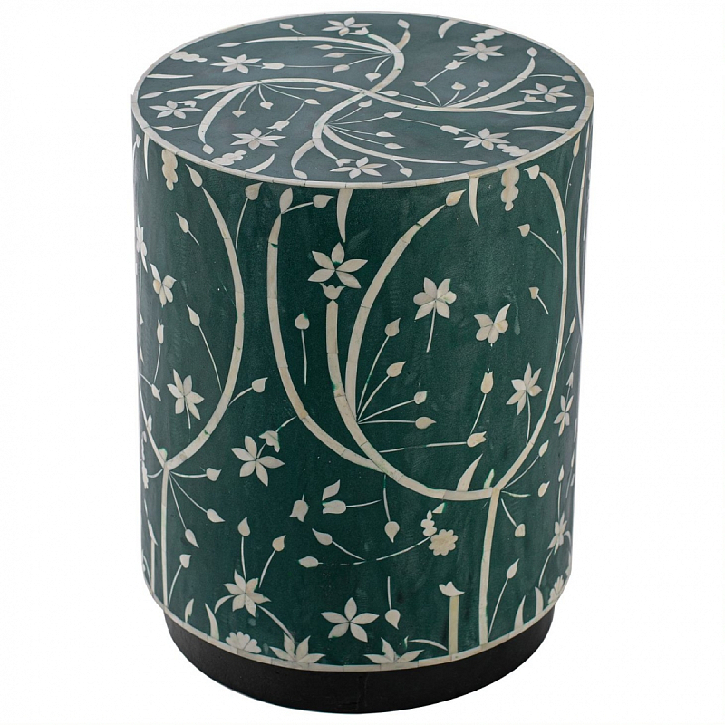 Табурет Green Flower Indian Bone Inlay stool Зеленый в Грозном | Loft Concept 