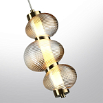 Подвесной светильник с 3-мя рифлеными стеклянными шарами Marcelh Light варинант исполнения - 5 | Loft Concept в Грозном