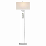 Торшер с прямоугольным тканевым абажуром на белом мраморном основании Silver Threads варинант исполнения - 1 | Loft Concept в Грозном