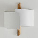 Бра из металла и дерева Ruell White Metal Wooden Wall Lamp варинант исполнения - 2 | Loft Concept в Грозном