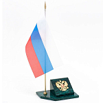 Флагшток с гербом России из натурального камня змеевик Stone Flagpole варинант исполнения - 2 | Loft Concept в Грозном