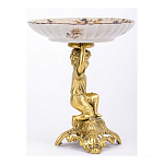 Чаша с цветочным орнаментом на ножке в виде бронзового ангела Eden Garden варинант исполнения - 2 | Loft Concept в Грозном