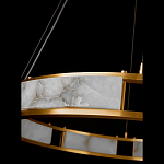 Люстра в виде кольца из натурального камня Golden Alavastor варинант исполнения - 3 | Loft Concept в Грозном