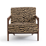 Кресло с обивкой из шенилла с тигровым принтом Tiger Chair варинант исполнения - 1 | Loft Concept в Грозном