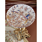 Чаша с цветочным орнаментом на ножке в виде бронзового ангела Eden Garden варинант исполнения - 7 | Loft Concept в Грозном