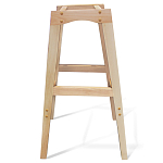 Барный стул со спинкой на 4-х деревянных ножках Синий Велюр Ava Charm варинант исполнения - 6 | Loft Concept в Грозном