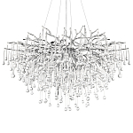 Люстра подвесная с прозрачными стеклянными подвесками в форме капель Диаметр 100 см Droplet Chandelier варинант исполнения - 18 | Loft Concept в Грозном