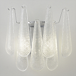 Бра с подвесками из рифленного стекла в форме капель на основании цвета хром Textured Glass варинант исполнения - 5 | Loft Concept в Грозном