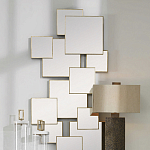 Золотое зеркальное панно из зеркальных квадратов Overlapping варинант исполнения - 3 | Loft Concept в Грозном