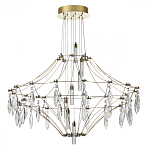 Люстра подвесная из металла с прозрачными подвесками из хрусталя Quasar 93 варинант исполнения - 2 | Loft Concept в Грозном