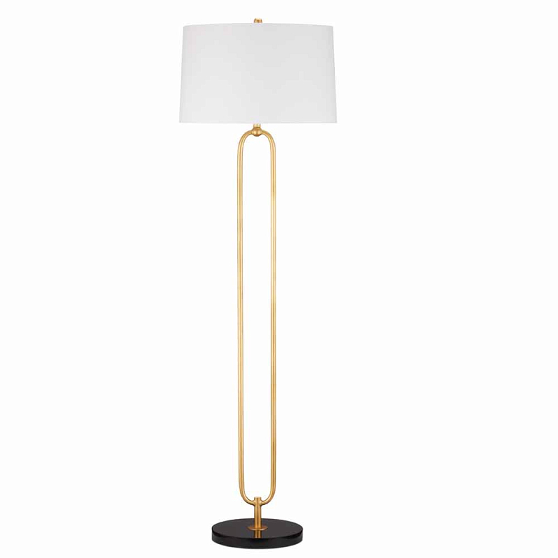 Торшер на овальном каркасе Lamp Paperclip Золотой Черный Мрамор Nero Слоновая кость Торшер на овальном каркасе Lamp Paperclip Золотой Черный Мрамор Nero Слоновая кость в Грозном | Loft Concept