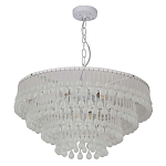 Люстра подвесная круглая с молочными стеклянными подвесками в форме капель Droplet Chandelier варинант исполнения - 1 | Loft Concept в Грозном