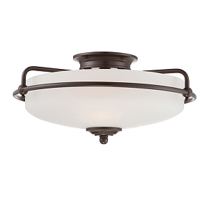 Потолочный светильник со стеклянным плафоном на изогнутых кронштейнах Quoizel 