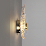 Бра с рельефным волнообразным стеклянным плафоном и вставкой из мрамора Liquid Stone варинант исполнения - 2 | Loft Concept в Грозном