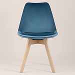 Стул с мягким велюровым сиденьем Arvika Blue варинант исполнения - 3 | Loft Concept в Грозном