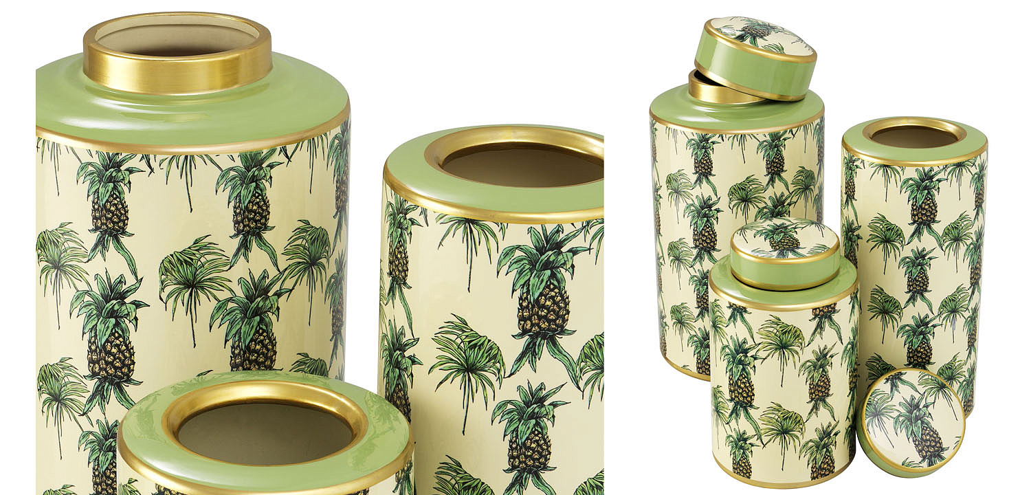 Комплект Ваз Eichholtz JAR PINEAPPLE SET OF 3 Комплект Ваз Eichholtz JAR PINEAPPLE SET OF 3 - Loft-Concept в Грозном