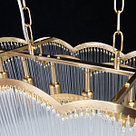 Люстра прямоугольная на цепях с прозрачными трубками и волнистым краем Nembus варинант исполнения - 9 | Loft Concept в Грозном