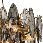 Люстра подвесная с овальными подвесками из стекла дымчатого цвета Harlow Crystal Round варинант исполнения - 2 | Loft Concept в Грозном