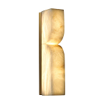 Бра с изогнутым плафоном из белого алебастра на прямоугольном основании Cryptocrystalline Stone варинант исполнения - 3 | Loft Concept в Грозном