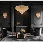 Люстра с каскадом из прозрачного хрусталя Constant Sparks варинант исполнения - 16 | Loft Concept в Грозном