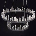 Люстра с двумя кольцами черного цвета с хрустальными элементами QUARTZ CRYSTAL варинант исполнения - 4 | Loft Concept в Грозном