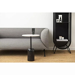 Кофейный столик с белой мраморной столешницей на черном основании Tall Coffee Black and White Table варинант исполнения - 1 | Loft Concept в Грозном
