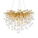 Люстра подвесная с прозрачными стеклянными подвесками в форме капель Диаметр 60 см Droplet Chandelier варинант исполнения - 18 | Loft Concept в Грозном