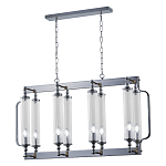 Люстра прямоугольная с 8-ю стеклянными плафонами цилиндрической формы Jeanette варинант исполнения - 3 | Loft Concept в Грозном