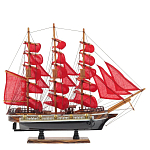 Декоративная модель деревянного парусника с красными парусами в подарочной упаковке With The low варинант исполнения - 1 | Loft Concept в Грозном