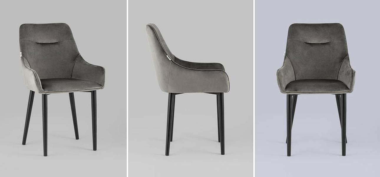 Стул Joan Chair Велюр Графит Стул Joan Chair Велюр Графит - Loft-Concept в Грозном
