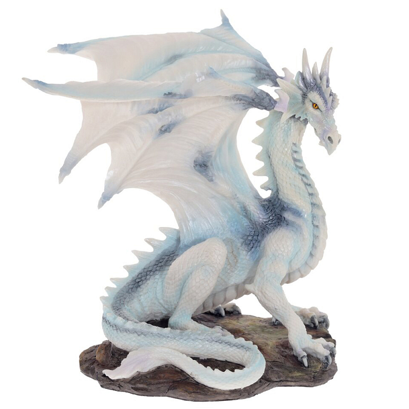 Декоративная статуэтка Белый Дракон Dragon White Statuette Белый Светло-синий Коричневый Декоративная статуэтка Белый Дракон Dragon White Statuette Белый Светло-синий Коричневый в Грозном | Loft Concept